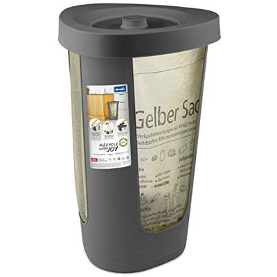 Rotho Fabu Vuilniszakstandaard voor gele zak met deksel, Kunststof (PP gerecycled) BPA-vrij, antraciet, 40,0 x 40,0 x 62,1 cm Rotho Fabu Vuilniszakstandaard voor gele zak met deksel, Kunststof (PP gerecycled) BPA-vrij, antraciet, 40,0 x 40,0 x 62,1 cm