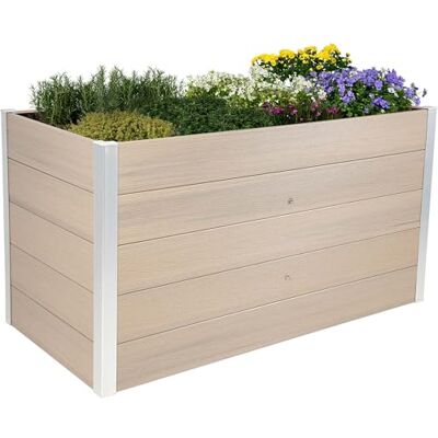 dobar ® XXL WPC-verhoogd bloembed voor de tuin als bouwpakket, verhoogd bloembed in houtlook, ideaal voor chili en groenten, 146 x 70 x 75 cm, zilvergrijs, grijs dobar ® XXL WPC-verhoogd bloembed voor de tuin als bouwpakket, verhoogd bloembed in houtlook, ideaal voor chili en groenten, 146 x 70 x 75 cm, zilvergrijs, grijs