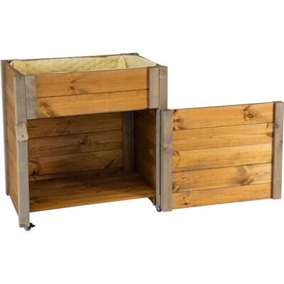 dobar ® Green Label oprolbaar verhoogd bloembed met opbergvak incl. schapenwol Gr. M 60 x 40 x 62 cm grijs-bruin dobar ® Green Label oprolbaar verhoogd bloembed met opbergvak incl. schapenwol Gr. M 60 x 40 x 62 cm grijs-bruin