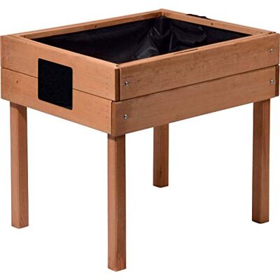 dobar ® 58510FSC Verhoogd kinderbed met krijtbord, mini-verhoogd bloembed van hout, verhoogde plantenbak voor kinderen, slabed op stels, klein kruidenbed voor tuin, terras, balkon, 50 x 40 x 45 cm dobar ® 58510FSC Verhoogd kinderbed met krijtbord, mini-verhoogd bloembed van hout, verhoogde plantenbak voor kinderen, slabed op stels, klein kruidenbed voor tuin, terras, balkon, 50 x 40 x 45 cm