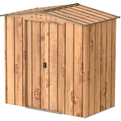 Duramax TOP Shed 6 x 4 (2,48 m2) metalen tuinloods van thermisch verzinkt staal, sterke versterkte dakstructuur, onderhoudsvrij en weerbestendig metalen tuinhuisje, houtnerf Duramax TOP Shed 6 x 4 (2,48 m2) metalen tuinloods van thermisch verzinkt staal, sterke versterkte dakstructuur, onderhoudsvrij en weerbestendig metalen tuinhuisje, houtnerf