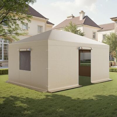 VEVOR Winterpaviljoenhoes past op 3,7 x 4,9 m hardtop paviljoen, all-weather paviljoen hoes met zijwanden en gaasramen, PE-materiaal met hoge dichtheid, gesloten opbergafdekkingen, tuinhuisjes niet VEVOR Winterpaviljoenhoes past op 3,7 x 4,9 m hardtop paviljoen, all-weather paviljoen hoes met zijwanden en gaasramen, PE-materiaal met hoge dichtheid, gesloten opbergafdekkingen, tuinhuisjes niet