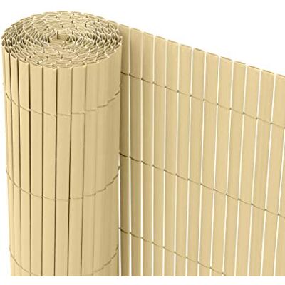 Ribelli ® PVC privacyscherm Zichtbrekend hek Windbescherming voor balkons, kleur:bamboe, lengte:4 meter, hoogte:100 cm Ribelli ® PVC privacyscherm Zichtbrekend hek Windbescherming voor balkons, kleur:bamboe, lengte:4 meter, hoogte:100 cm