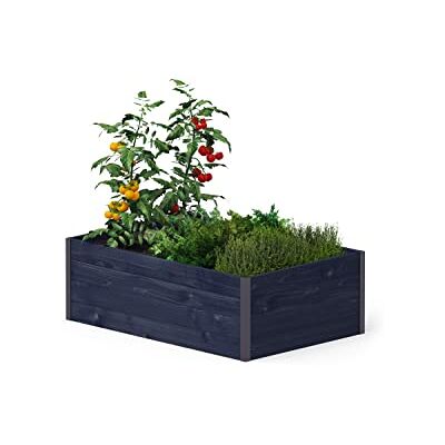 Upyard GardenBox Modern verhoogd bloembed van hout, ergonomisch verhoogd bloembed voor terras en tuin, plantenbak voor groenten en kruiden, 120 x 80 x 40 cm, zwart Upyard GardenBox Modern verhoogd bloembed van hout, ergonomisch verhoogd bloembed voor terras en tuin, plantenbak voor groenten en kruiden, 120 x 80 x 40 cm, zwart