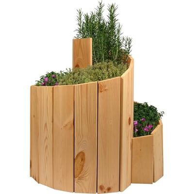 dobar ® Green Label Kruidenspiraal van massief hout, voorgemonteerd, onbehandeld hout, kruidentrap, grenenhout, tuin, kruidentoren, bouwpakket, 250 x 68 cm, naturel dobar ® Green Label Kruidenspiraal van massief hout, voorgemonteerd, onbehandeld hout, kruidentrap, grenenhout, tuin, kruidentoren, bouwpakket, 250 x 68 cm, naturel