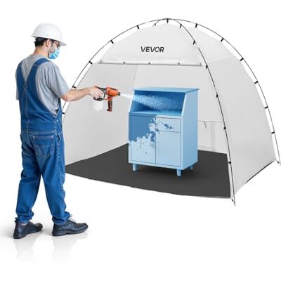 VEVOR Draagbare schildercabine, werkruimte 233 x 172 x 190 cm, waterdicht, met geïntegreerde bodem en oprolbare deur voor kasten, stoelen en tafels, voor vloeiende projecten, wit VEVOR Draagbare schildercabine, werkruimte 233 x 172 x 190 cm, waterdicht, met geïntegreerde bodem en oprolbare deur voor kasten, stoelen en tafels, voor vloeiende projecten, wit