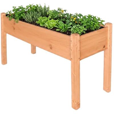 Relaxdays hoogbed, kruidentuin, HxBxD: 76 x 127 x 46 cm, balkon, terras, dennenhout, oranje Relaxdays hoogbed, kruidentuin, HxBxD: 76 x 127 x 46 cm, balkon, terras, dennenhout, oranje