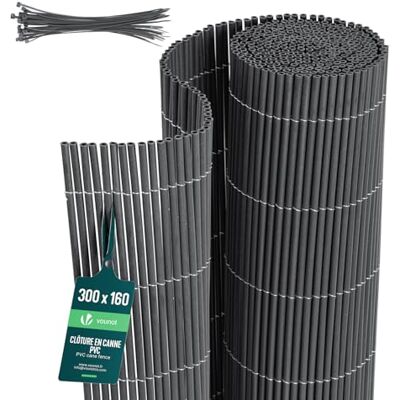 VOUNOT ® Inkijkbescherming van pvc, extra versterkt, ondoorzichtig, dubbelzijdig, met bevestigingsclips, hek, uv-bestendig, weerbestendig, voor tuin, balkon, terras, 160 x 300 cm, antraciet VOUNOT ® Inkijkbescherming van pvc, extra versterkt, ondoorzichtig, dubbelzijdig, met bevestigingsclips, hek, uv-bestendig, weerbestendig, voor tuin, balkon, terras, 160 x 300 cm, antraciet