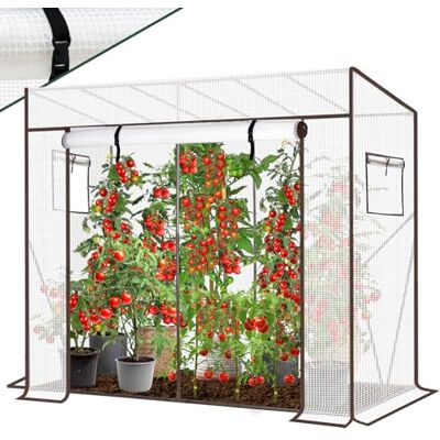 Sekey Broeikas foliekas 200x170x77 cm, tomatenkas balkon, tomatenkas stabiel, broeikas kleine tomatenkas balkon outdoor stabiel, winterbestendig, luchtdoorlatend, wit Sekey Broeikas foliekas 200x170x77 cm, tomatenkas balkon, tomatenkas stabiel, broeikas kleine tomatenkas balkon outdoor stabiel, winterbestendig, luchtdoorlatend, wit
