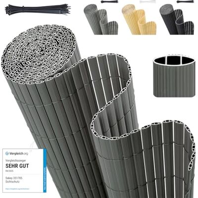 Sekey PVC inkijkbeschermingsmat, 80 x 300 m, dubbele versterking voor binnen, balkon, inkijkbescherming met kabelbinders, inkijkbescherming, windscherm, waterdicht zonder boren, voor balkon en tuin, Sekey PVC inkijkbeschermingsmat, 80 x 300 m, dubbele versterking voor binnen, balkon, inkijkbescherming met kabelbinders, inkijkbescherming, windscherm, waterdicht zonder boren, voor balkon en tuin,