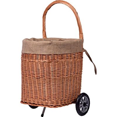 dobar 31102e Praktische brandhoutwagen van gepelde wilgentenen met stabiele kunststof wielen, bruin, 44 x 40 x 93 cm dobar 31102e Praktische brandhoutwagen van gepelde wilgentenen met stabiele kunststof wielen, bruin, 44 x 40 x 93 cm