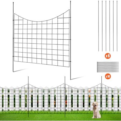VEVOR 5 stuks tuinhek, graafvrij hek, 93 cm (H) x 3,6 m (B), decoratieve ondergrondse tuinomheining met 6,3 cm puntafstand, metalen hondenhek voor de VEVOR 5 stuks tuinhek, graafvrij hek, 93 cm (H) x 3,6 m (B), decoratieve ondergrondse tuinomheining met 6,3 cm puntafstand, metalen hondenhek voor de