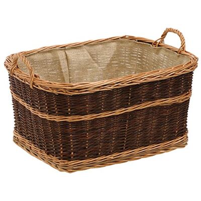 Dehner Rieten mand met jute, ca. 60 x 47 x 40 cm, wilgenhout, donkerbruin Dehner Rieten mand met jute, ca. 60 x 47 x 40 cm, wilgenhout, donkerbruin