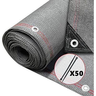VOUNOT Privacy Netting 1,5 × 10 m Tuinafscherming 230 g/m² HDPE Shading Net, 95% Shading Rate UV-bestendig, scheurbestendig windscherm met gaten en kabelbinders, grijs VOUNOT Privacy Netting 1,5 × 10 m Tuinafscherming 230 g/m² HDPE Shading Net, 95% Shading Rate UV-bestendig, scheurbestendig windscherm met gaten en kabelbinders, grijs