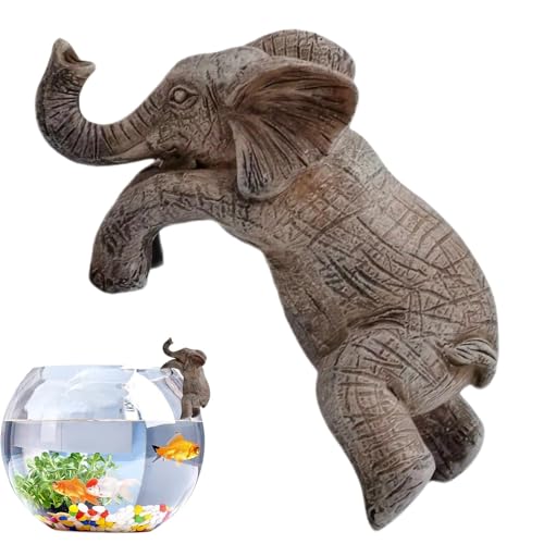 Onkujlpst Hang hars dieren plantenbak rand decor,Olifant hars plantenbak rand decor,Olifant plantenbak rand decor Planter Hangornamenten, Planterrand Decor voor Balkontuin, Bloempotten