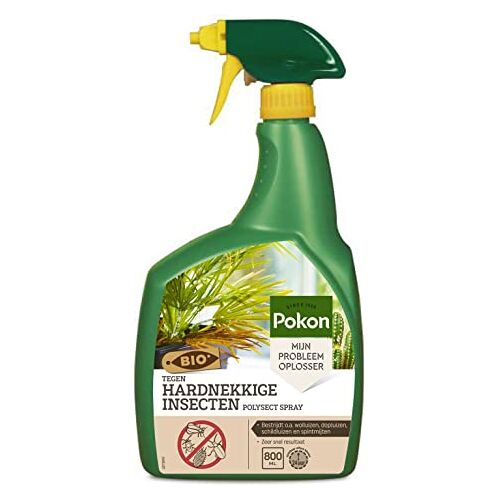 Pokon Bio Tegen Hardnekkige Insecten Spray Bestrijdt wolluizen, dopluizen, schildluizen en spint 800ml,Groen