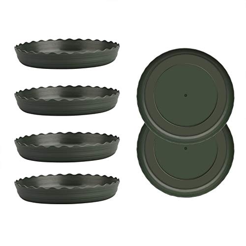 æ— 24cm Plantenschotels, 6 Stks Plastic Plant Schotel Druppelbak Ronde Plant Pot Trays Groen Premium Schotel voor Indoor Outdoor Planten