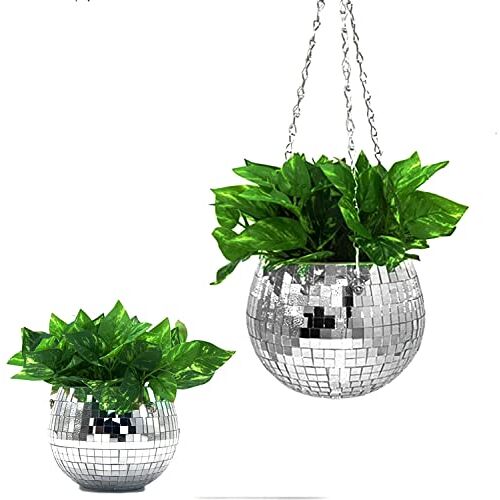 ROSEONE Spiegel Discobal Bloempot,  Plantenbak Hanger Bloempot, Discobal Discobal Plant Hanger Plant Houder Planter Voor Balkon Kamerplanten,Vetplanten,Luchtplanten