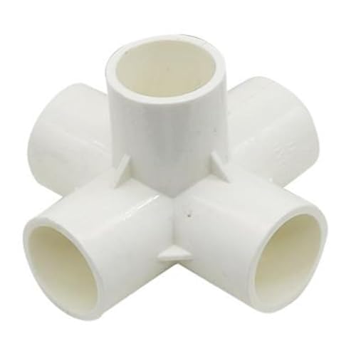 LXURY 1 pc Tuin Irrigatie Waterleiding Connectors ID 25mm Stereoscopische 5-way PVC Connector Irrigatie Bevloeiing Fittings tank Joint (Size : White)