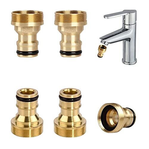 Osuter 5 STKS Messing Tuinslang Tap Connector Set Accessoires Verstelbare Buitendraad Tap Connector Messing Slang voor Moestuin Tuinslang Kraan Verbinding