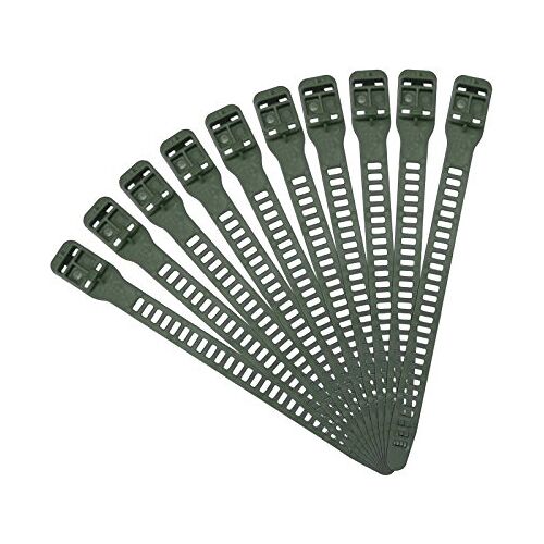 Rovaflex 10 st. zachte bindmiddelen plantenbinders, kabelbinders, plantenclips, bloemenbinders, flexibele bindmiddelen in groen voor het beveiligen en ondersteunen van planten, afmetingen: 28 x 420 mm