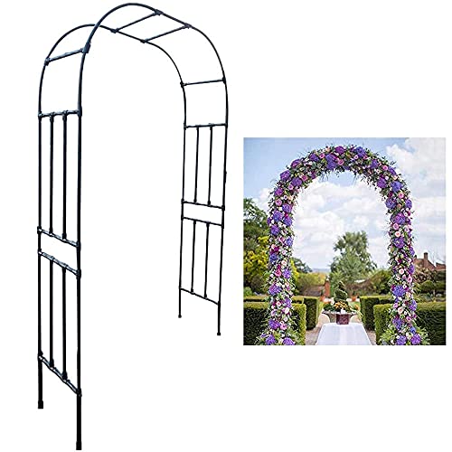 FIILEER Tuinboog, rozenbogen metaal, bloemboogframe, klimboog voor planten, ijzer, weerbestendig, ondersteunende decoratie voor trouwtuin, 260 x 240 cm