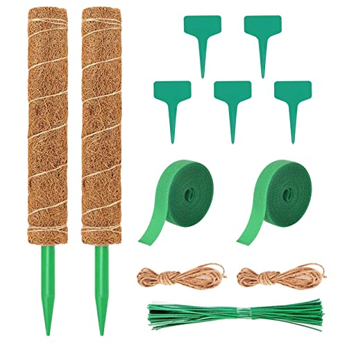 komsoup Plant Support Moss Pole, Stevige Moss Pole voor Klimplanten, Lange Kokos Stick voor Klimplanten, Upgrade Design, voor Indoor Potplanten, Monstera, Deliciosa