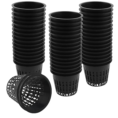 ZEONHEI 50 stuks netpotten, hydrocultuur, kunststof, 8 x 6 x 5 cm, kleine hydrocultuur, planten, netpot, netpot, netto plantennet, potten voor tuin, balkon, hydrocultuur benodigdheden, sokkelcultuur,