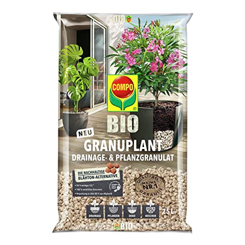 Compo BIO GRANUPLANT drainage- en plantengranulaat, voor gebruik met potgrond, ideaal alternatief voor geëxpandeerde klei, 25 l