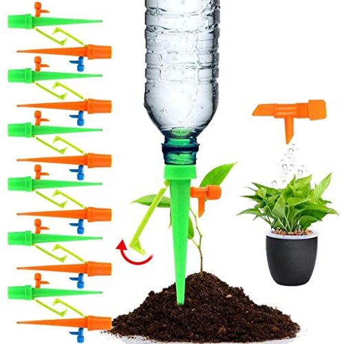 Funklu Automatische druppelirrigatie, met langzaam release-ventiel, 15 stuks, automatische druppelirrigatieset voor planten, bloemen, bonsai, huissprinkler, automatisch en wetenschap