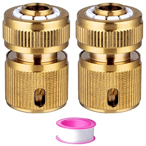 CZSYZCZS 2 STKS Messing Slang Connector Slang End Quick Connect Fitting 1/2 "Slangpijp Snelle Connector-Tap Adapters Connectoren voor Watering, Tuinieren, Auto Wassen (Snelle connector)