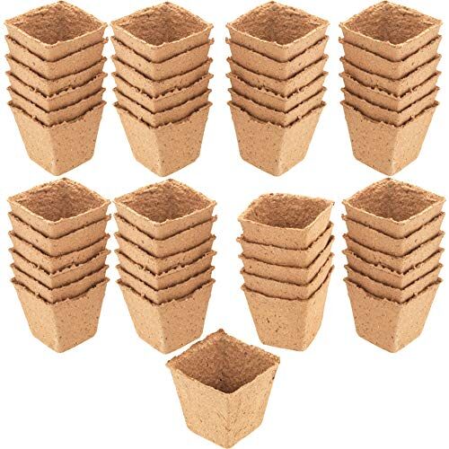 Meister 9968280 Kweekpotten, 8 x 8 cm, praktische set met 48 stuks, 100% turfvrij, van PEFC-gecertificeerde cellulose, biologisch afbreekbaar, plantenpot, zaaipot, plantenkweekt, 9968280