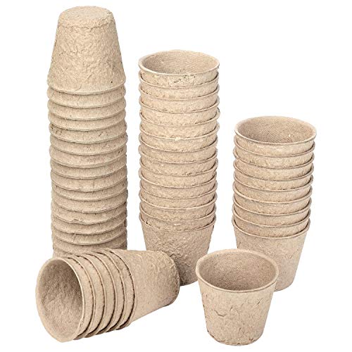 Schramm ® kweekpotten 24, 48 of 96 stuks van cellulose rond 6 cm biologisch afbreekbare kweekpotten zaaipotten vezelpot, Anzahl:48 Stück