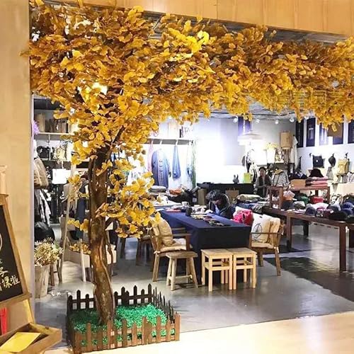 LiuGUyA Extend Ginkgo Tree Trees Wishing Tree Large Green Plants Wedding Landing Landscaping Props Tree Ginkgo Biloba Rocky Simulation of Ginkgo Tree Fake Ginkgo Tree-2.0M