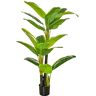 HOMCOM kunstplanten 150 cm kunstplanten in pot bananenboom kunstplant kunstboom kamerplant decoratieve plant