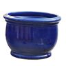 Hentschke Keramik Plantenpot/plantenbak vorstbestendig Ø 30 x 23 cm, effect blauw, 040.030.64 bloembak voor buiten en binnen, Made in Germany