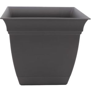 The HC Companies 15,2 cm Eclipse vierkante plantenbak met schotel Indoor Outdoor Plant Pot voor bloemen, groenten en kruiden, warm grijs The HC Companies 15,2 cm Eclipse vierkante plantenbak met schotel Indoor Outdoor Plant Pot voor bloemen, groenten en kruiden, warm grijs