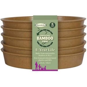 Haxnicks 5x Indoor & Outdoor Duurzame Bamboe Vezel Plant Schotels 13CM / 5 INCH Pack van 5 Terracotta Pot120201 Haxnicks 5x Indoor & Outdoor Duurzame Bamboe Vezel Plant Schotels 13CM / 5 INCH Pack van 5 Terracotta Pot120201