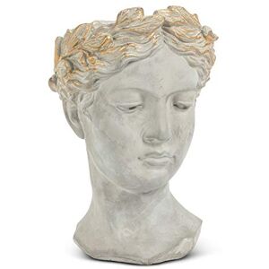 Abbott Collection 27-APHRODITE-535-LG grote vrouw hoofd plantenbak, grijs/goud Abbott Collection 27-APHRODITE-535-LG grote vrouw hoofd plantenbak, grijs/goud