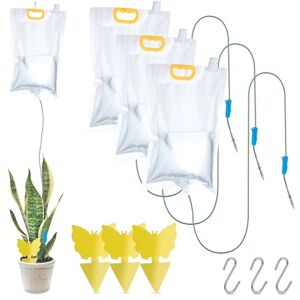 Relaxdays waterdruppelaar met gele stickers, set van 4, druppelsysteem 3,5 liter, waterzakken kamerplanten, transparant Relaxdays waterdruppelaar met gele stickers, set van 4, druppelsysteem 3,5 liter, waterzakken kamerplanten, transparant