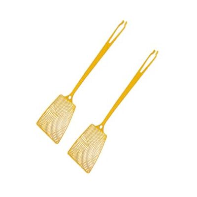 FACKELMANN 9940450 Set van 2 kleurrijke vliegenmeppers, vliegenmepper met tang voor het verzamelen van insecten, meppers, kunststof, rood, geel, zwart, 40 x 10 cm FACKELMANN 9940450 Set van 2 kleurrijke vliegenmeppers, vliegenmepper met tang voor het verzamelen van insecten, meppers, kunststof, rood, geel, zwart, 40 x 10 cm