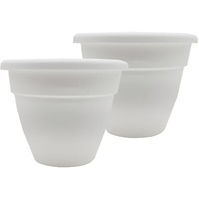 The HC Companies Plantenbakken, Wit, 14" (Pack van 2) The HC Companies Plantenbakken, Wit, 14" (Pack van 2)
