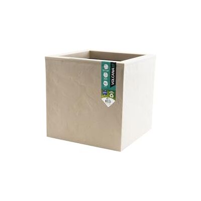 EDA Volcania'Up vierkante pot 21 L Imitatiesteen decor Enkelwandig Wateropslagzone 29,5 x 29,5 x 29,5 cm Kalkbeige EDA Volcania'Up vierkante pot 21 L Imitatiesteen decor Enkelwandig Wateropslagzone 29,5 x 29,5 x 29,5 cm Kalkbeige