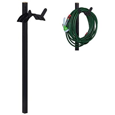 Relaxdays staande tuinslanghouder, voor in de tuin, tuinslangen tot 61 m, slanghouder, HBD: 107,5 x 25 x 18 cm, zwart Relaxdays staande tuinslanghouder, voor in de tuin, tuinslangen tot 61 m, slanghouder, HBD: 107,5 x 25 x 18 cm, zwart