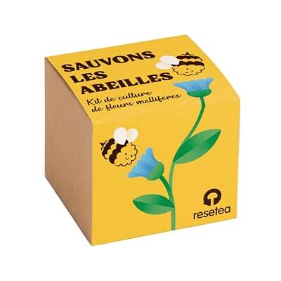 Resetea Laten we de bijen redden, kweekset voor honingbloemen, zaadbom voor bestuivers, kweek bloemen voor bijen thuis, origineel en educatief cadeau Resetea Laten we de bijen redden, kweekset voor honingbloemen, zaadbom voor bestuivers, kweek bloemen voor bijen thuis, origineel en educatief cadeau