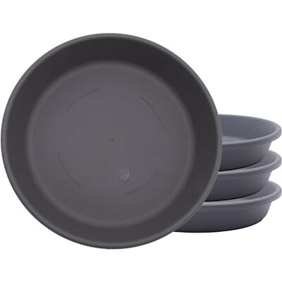 The HC Companies SLI10000A42T032LREFV klassieke ronde plastic plantenschotel, 10 inch, warm grijs The HC Companies SLI10000A42T032LREFV klassieke ronde plastic plantenschotel, 10 inch, warm grijs