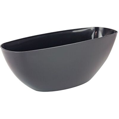 Prosperplast Plastic antraciet ovale bloempot Coubi 36 cm met verheven onderaan Prosperplast Plastic antraciet ovale bloempot Coubi 36 cm met verheven onderaan