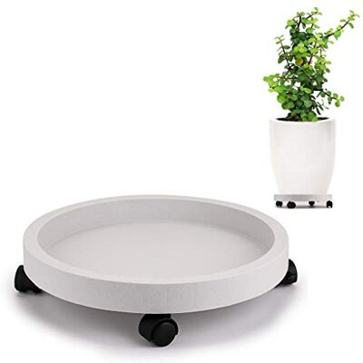 Skelang plantenroller, verrijdbaar plantenplateau, plantenstandaard op wieltjes voor zware plantenbakken, terrasplanten en tuinplanten, draagvermogen 54 kg, 33 cm Skelang plantenroller, verrijdbaar plantenplateau, plantenstandaard op wieltjes voor zware plantenbakken, terrasplanten en tuinplanten, draagvermogen 54 kg, 33 cm