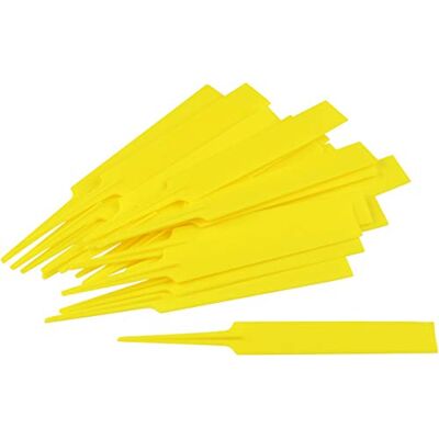 Meister Plantenbordjes, praktische set met 20 stuks, 90 x 17 mm, met opschriftvlak, weerbestendig, geel, plantenbord/kruidenborden Meister Plantenbordjes, praktische set met 20 stuks, 90 x 17 mm, met opschriftvlak, weerbestendig, geel, plantenbord/kruidenborden