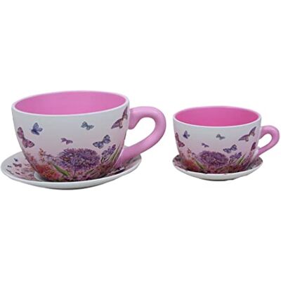 MIMBRE NATURAL Twee kopjes, bloemen en vlinders, S/2 (33 x 25,5 x 16) MIMBRE NATURAL Twee kopjes, bloemen en vlinders, S/2 (33 x 25,5 x 16)